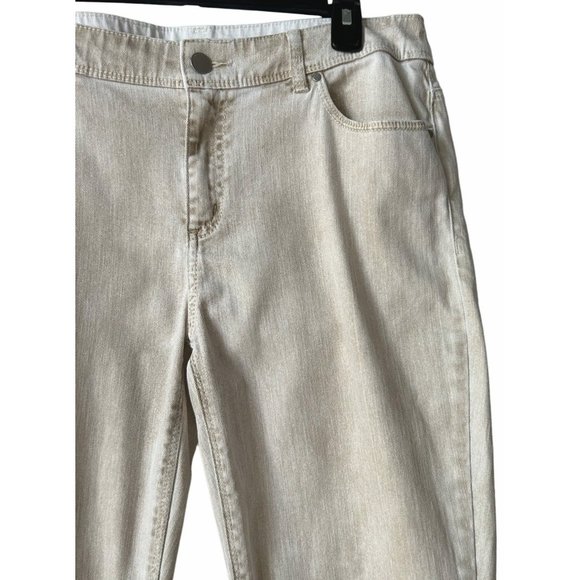 Chico's Platinum Khaki Beige Jeans Ankle Size 1 (women's 8) - Picture 2 of 8